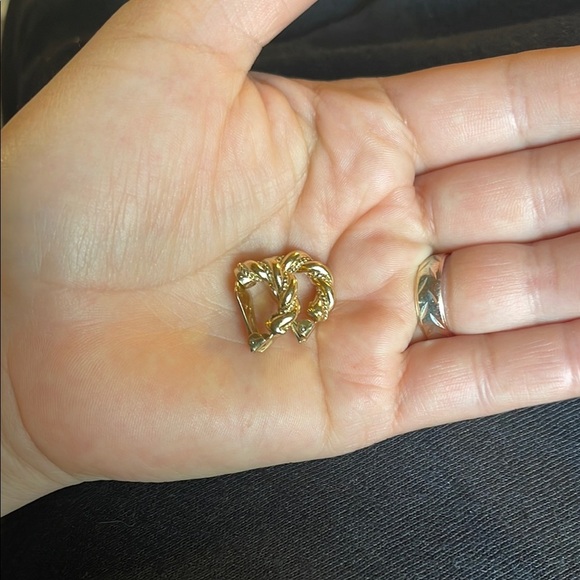 Vintage Christian Dior Gold Twisted Hoop Earrings - Picture 8 of 12